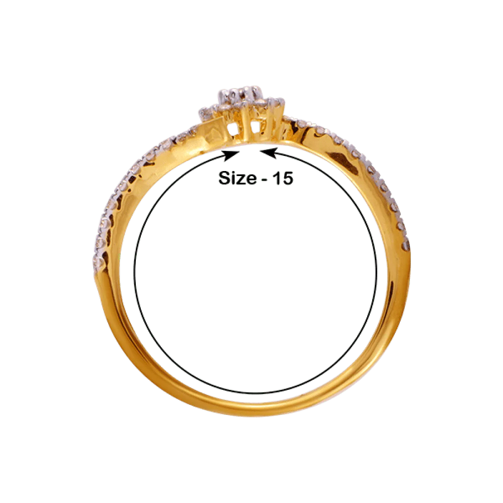 18KT (750) Yellow Gold And Diamond Ring For Women - Image 2