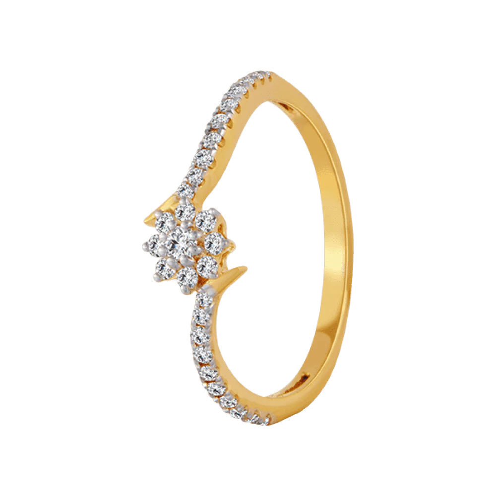 18KT (750) Yellow Gold And Diamond Ring For Women - Image 3