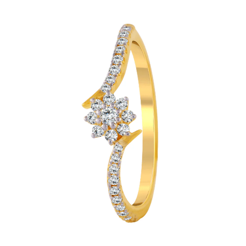 18KT (750) Yellow Gold And Diamond Ring For Women - Image 4