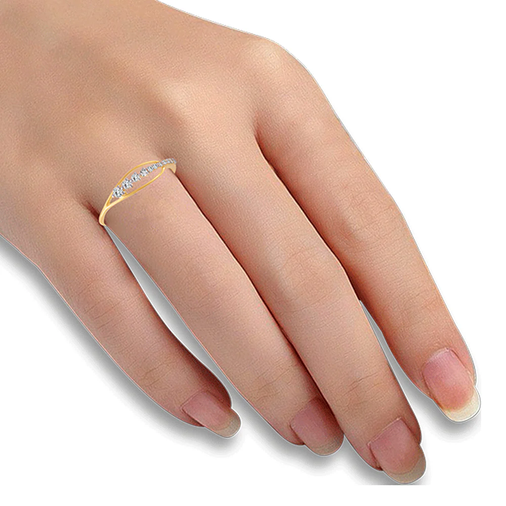 18KT (750) Yellow Gold And Diamond Ring For Women - Image 2