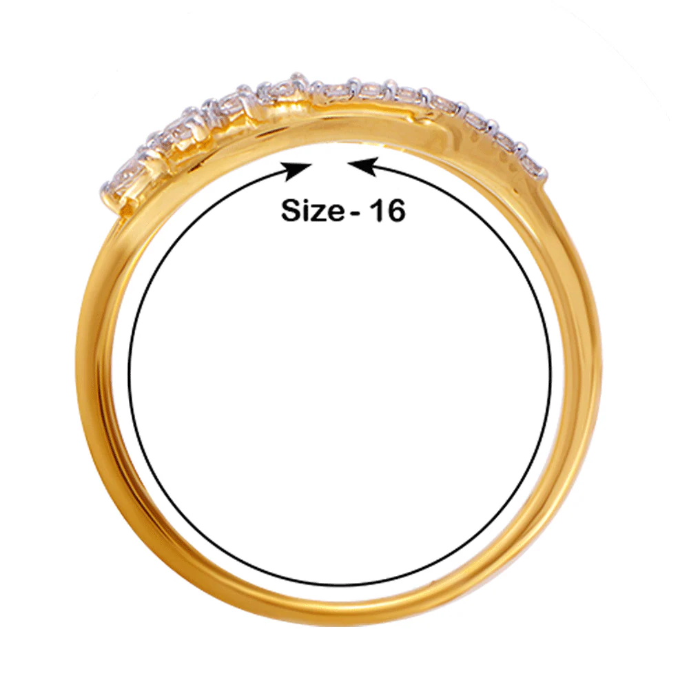 18KT (750) Yellow Gold And Diamond Ring For Women - Image 3