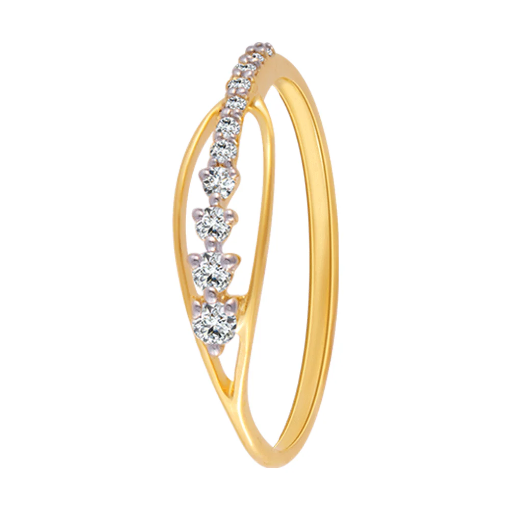 18KT (750) Yellow Gold And Diamond Ring For Women - Image 4
