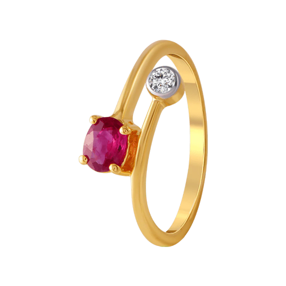 18KT (750) Yellow Gold And Diamond Ring For Women