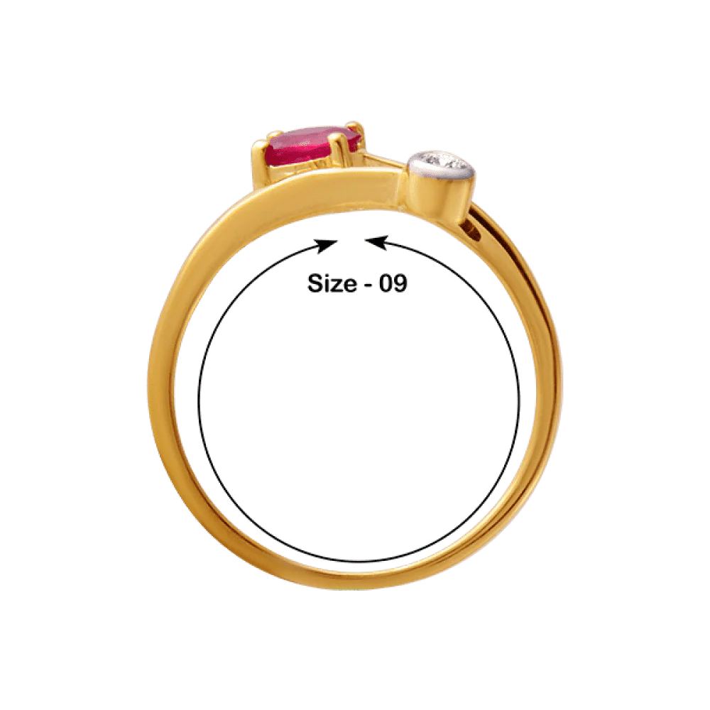 18KT (750) Yellow Gold And Diamond Ring For Women - Image 2