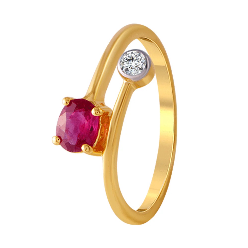 18KT (750) Yellow Gold And Diamond Ring For Women - Image 4
