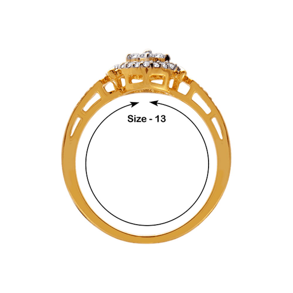 18KT (750) Yellow Gold And Diamond Ring For Women - Image 2
