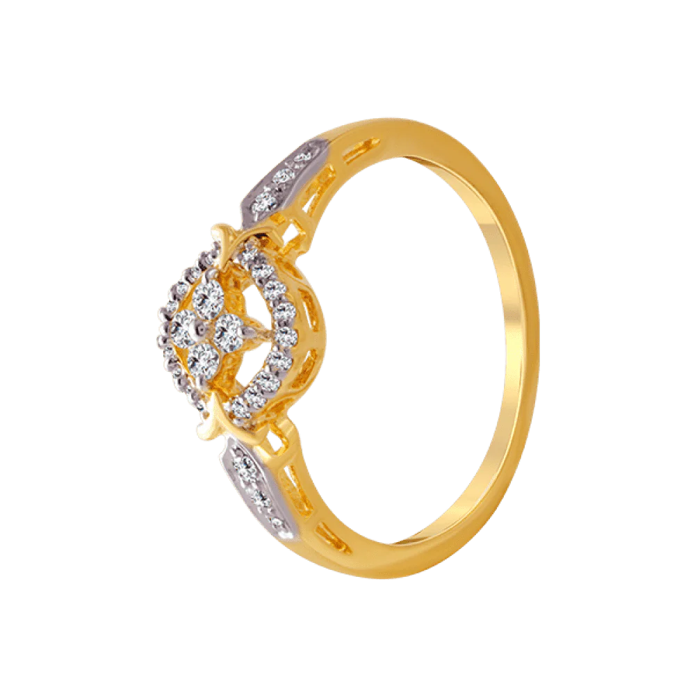 18KT (750) Yellow Gold And Diamond Ring For Women - Image 3