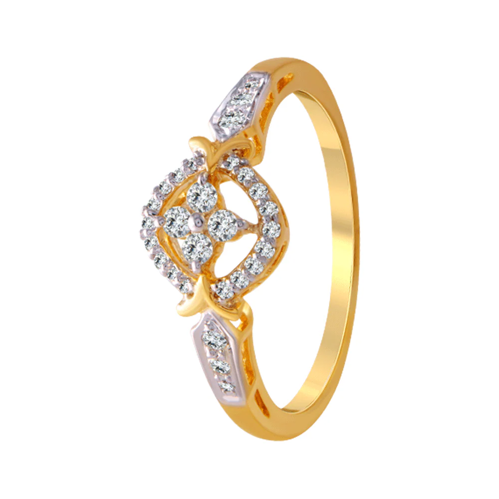 18KT (750) Yellow Gold And Diamond Ring For Women - Image 4