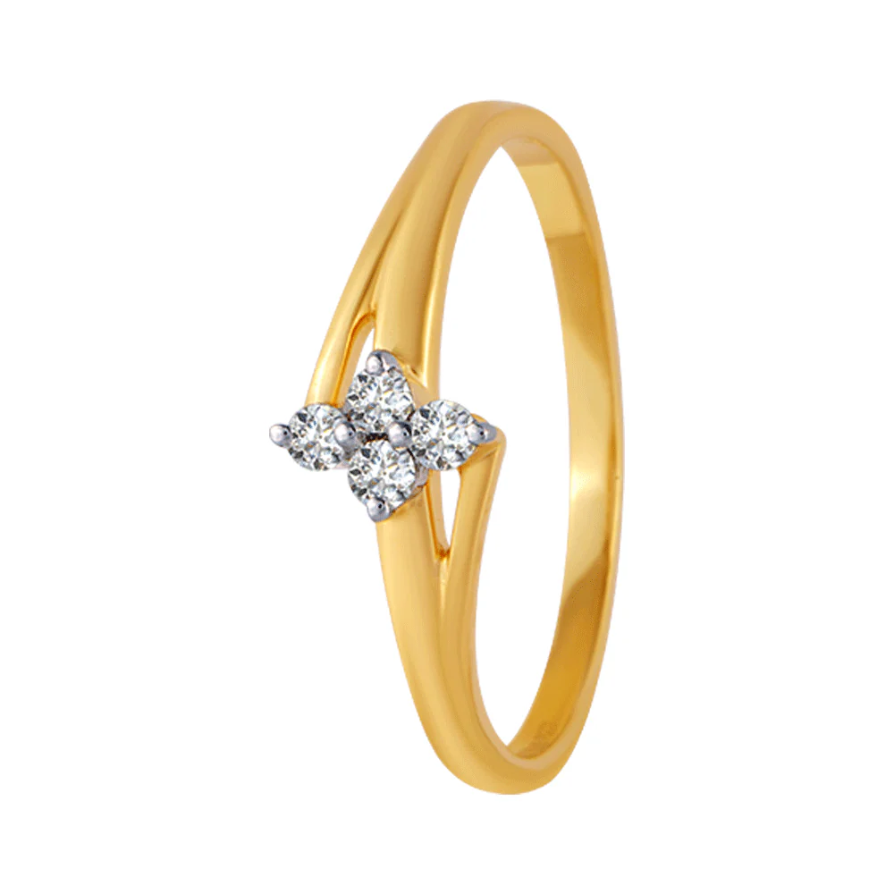 18KT (750) Yellow Gold And Diamond Ring For Women - Image 2