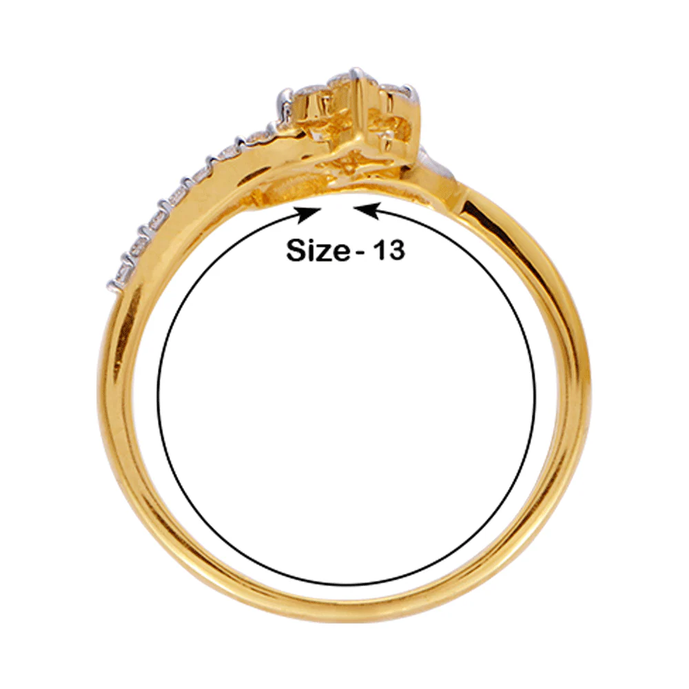 18KT (750) Yellow Gold And Diamond Ring For Women - Image 4