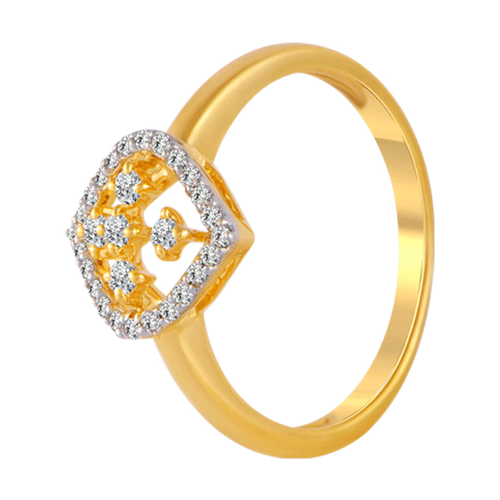 18KT (750) Yellow Gold And Diamond Ring For Women - Image 2