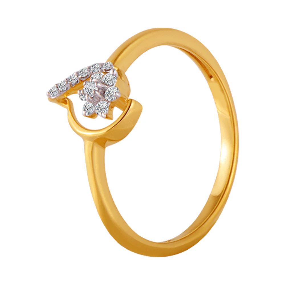 18KT (750) Yellow Gold And Diamond Ring For Women - Image 3