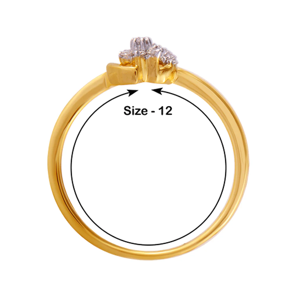 18KT (750) Yellow Gold And Diamond Ring For Women - Image 4