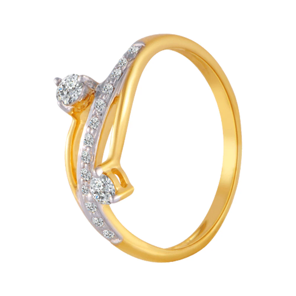 18KT (750) Yellow Gold And Diamond Ring For Women - Image 3