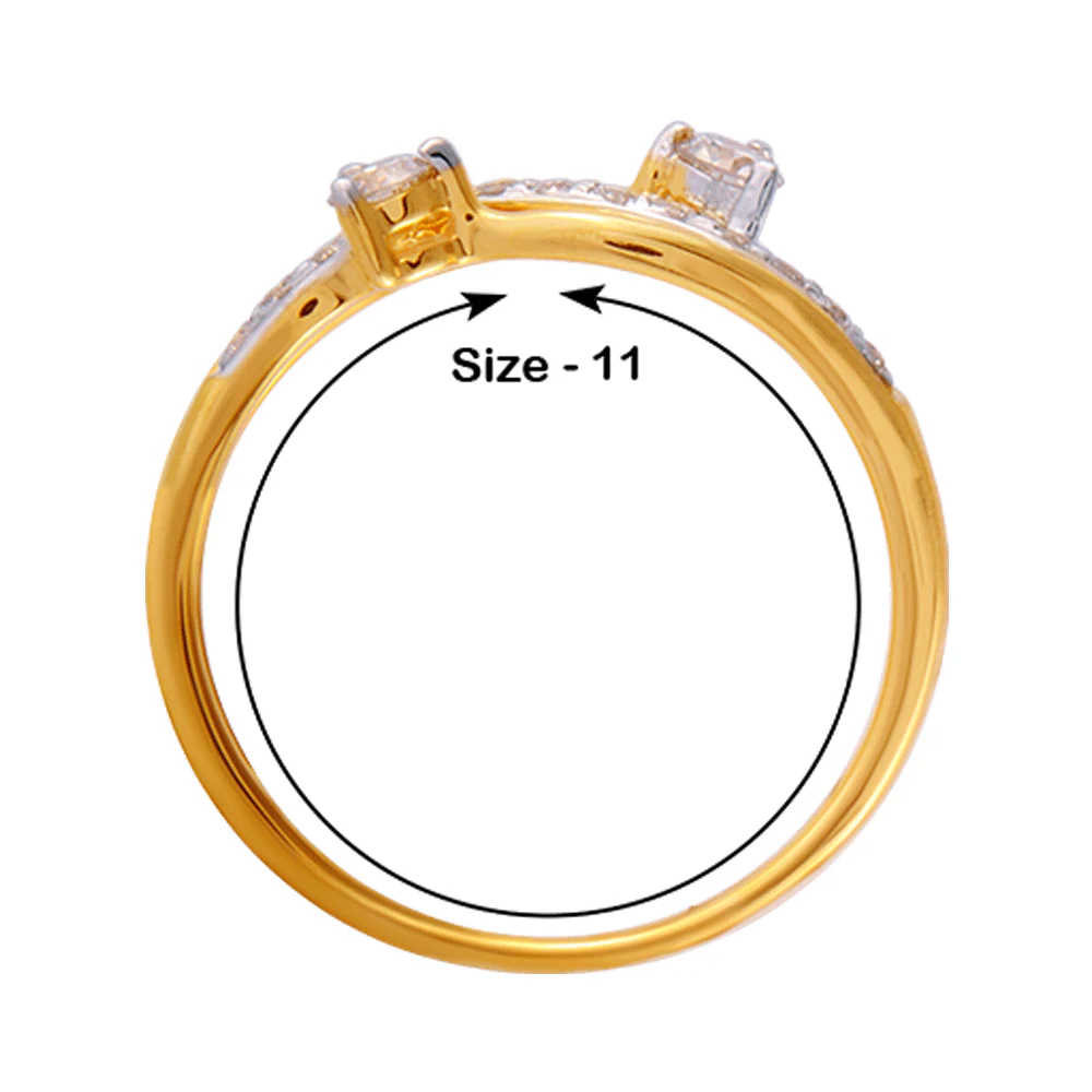 18KT (750) Yellow Gold And Diamond Ring For Women - Image 4