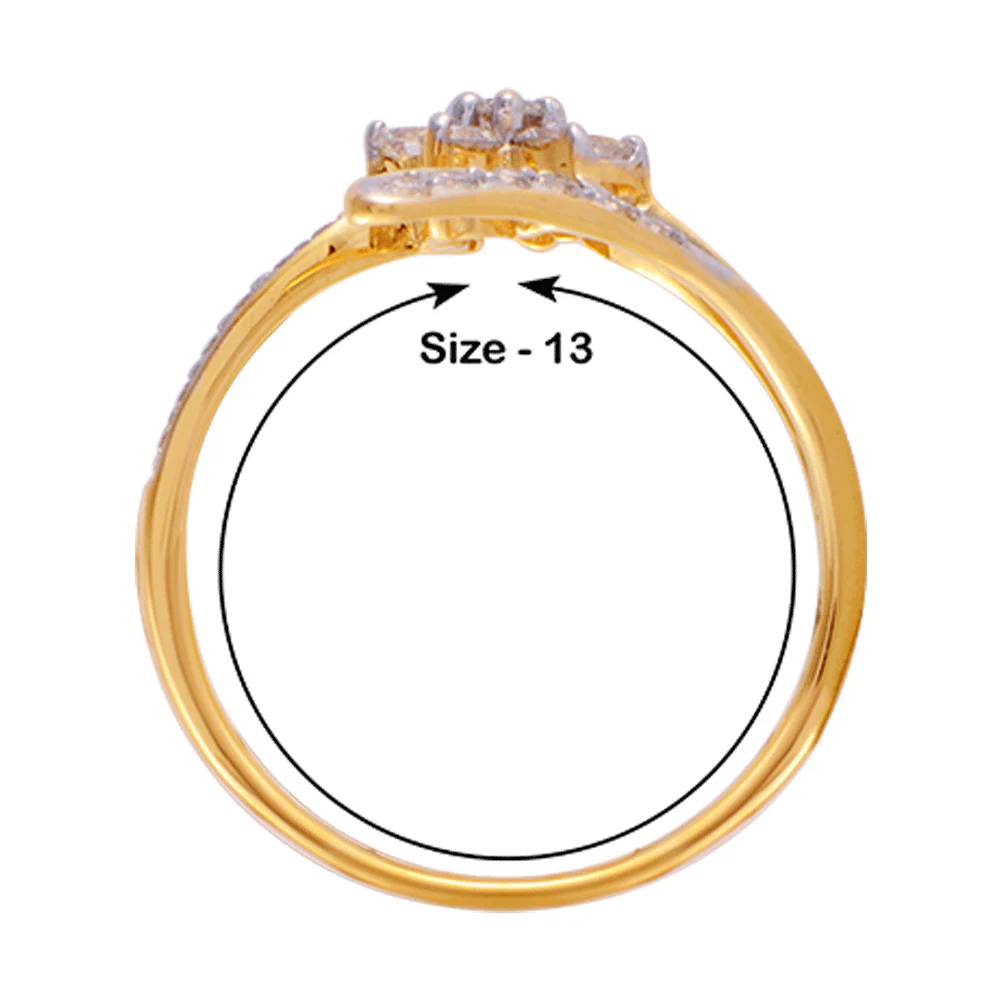 18KT (750) Yellow Gold And Diamond Ring For Women - Image 4