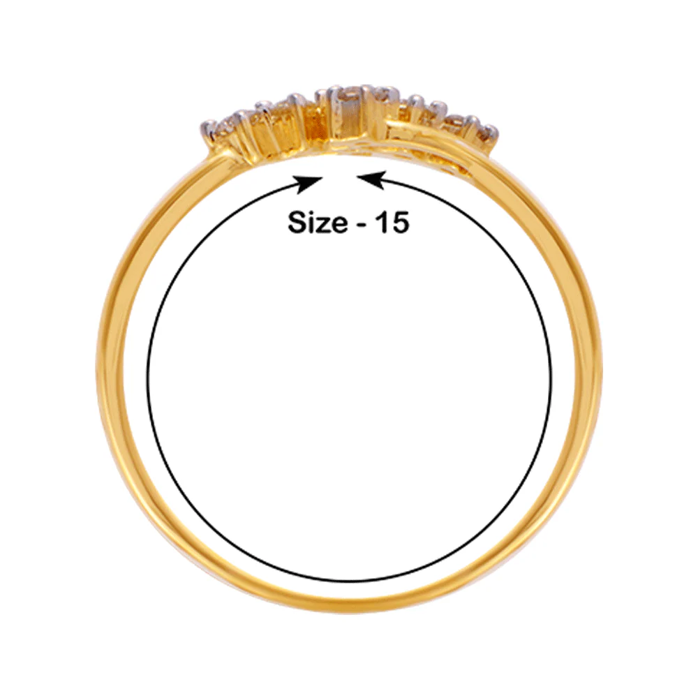 18KT (750) Yellow Gold And Diamond Ring For Women - Image 2