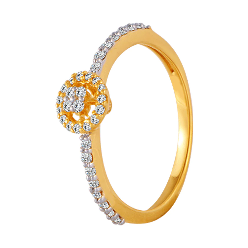 18KT (750) Yellow Gold And Diamond Ring For Women - Image 3