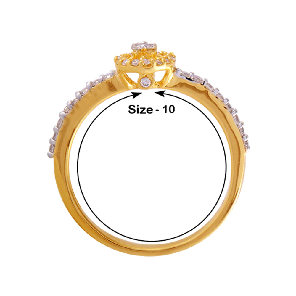 18KT (750) Yellow Gold And Diamond Ring For Women - Image 4
