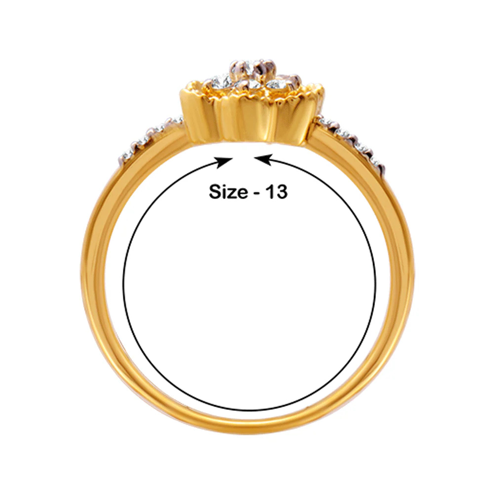 18KT (750) Yellow Gold And Diamond Ring For Women - Image 2
