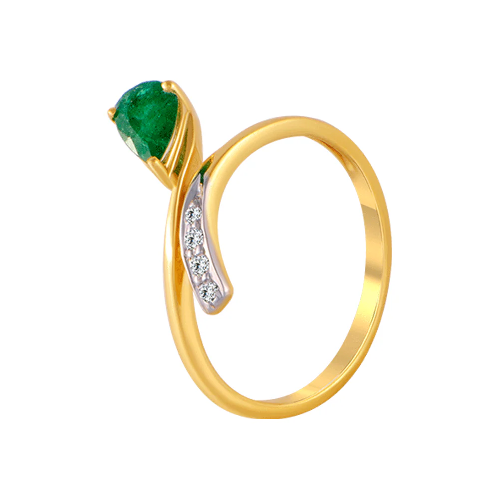 18KT (750) Yellow Gold And Diamond Ring For Women - Image 2