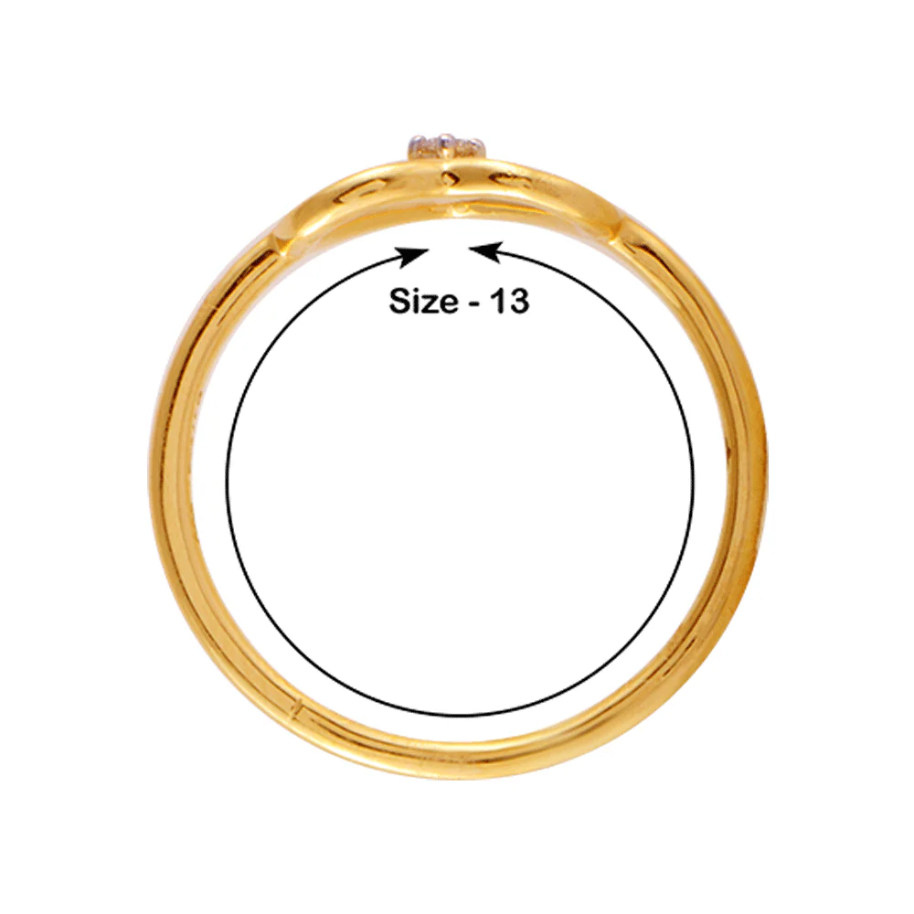 18KT (750) Yellow Gold And Diamond Ring For Women - Image 3