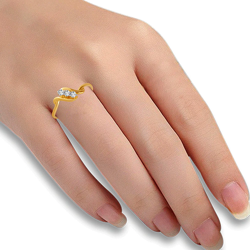 18KT (750) Yellow Gold And Diamond Ring For Women - Image 2