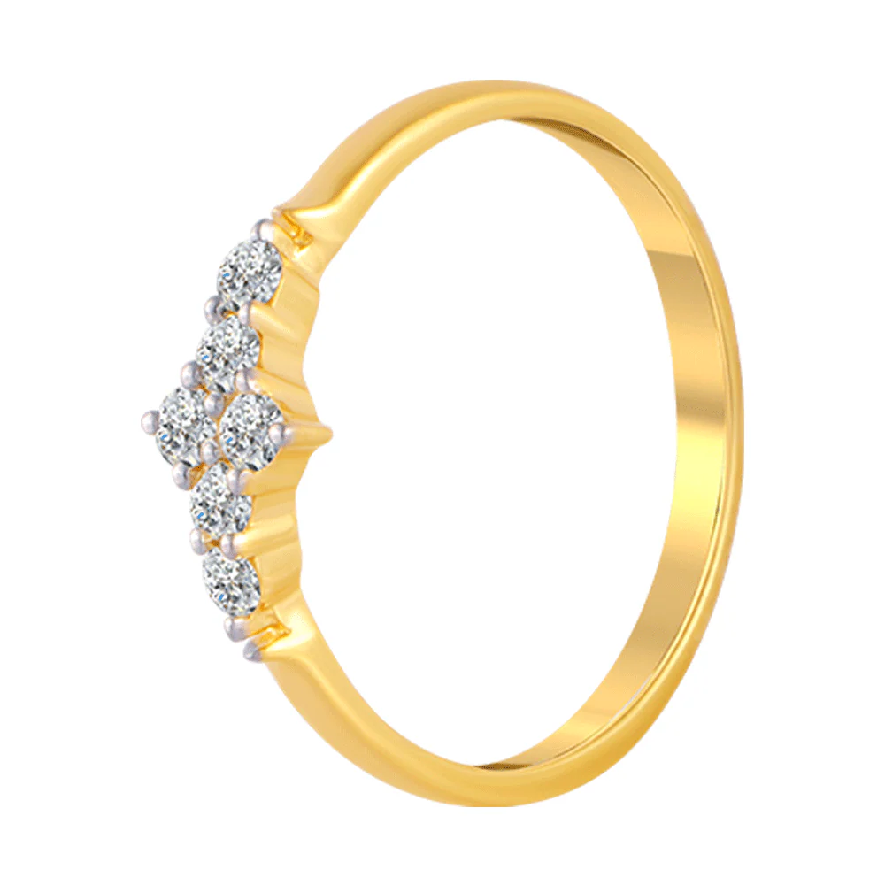 18KT (750) Yellow Gold And Diamond Ring For Women - Image 2