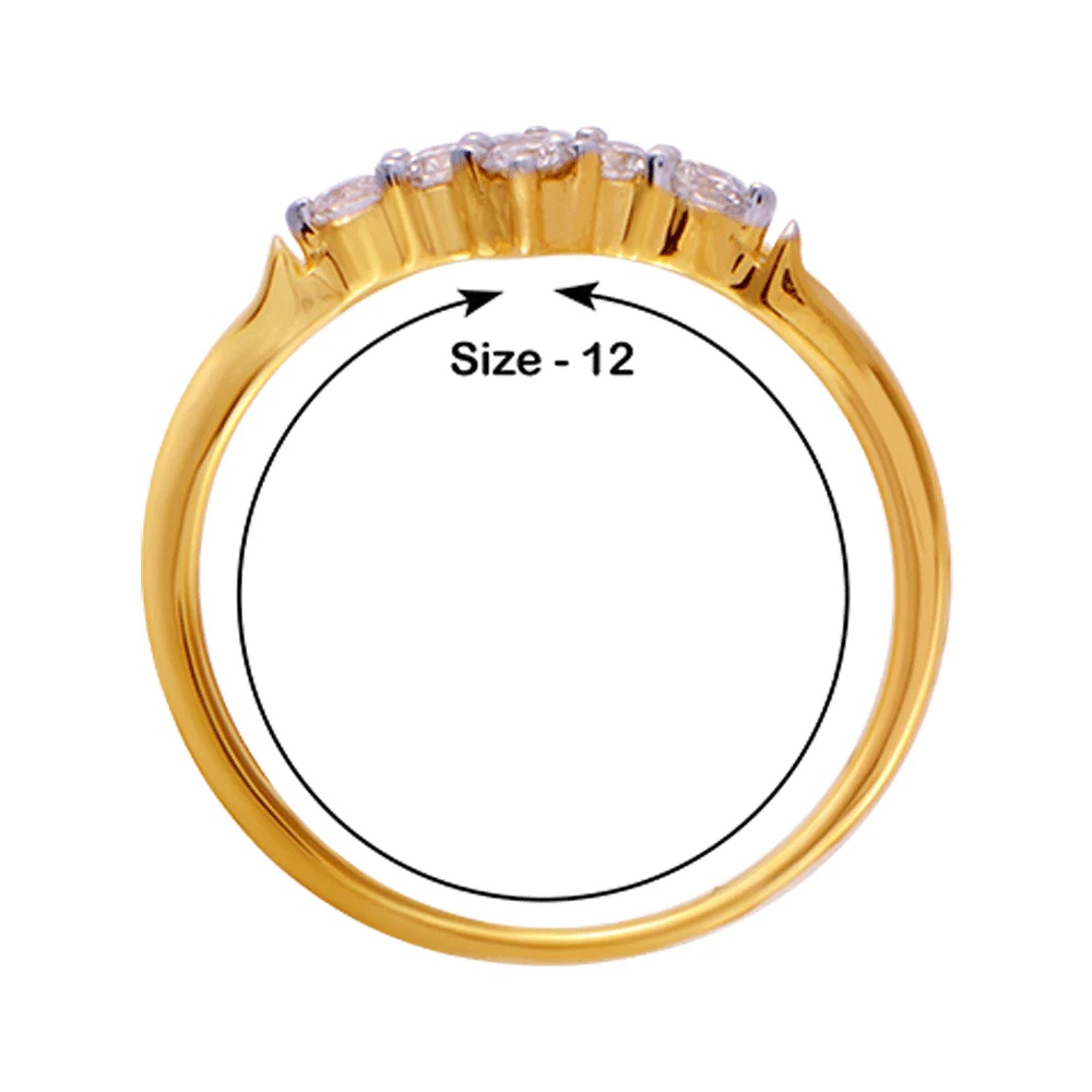 18KT (750) Yellow Gold And Diamond Ring For Women - Image 3