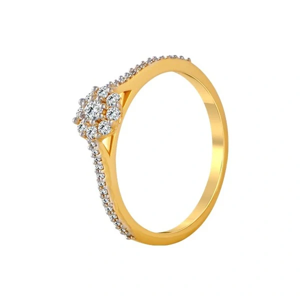 18KT (750) Yellow Gold And Diamond Ring For Women