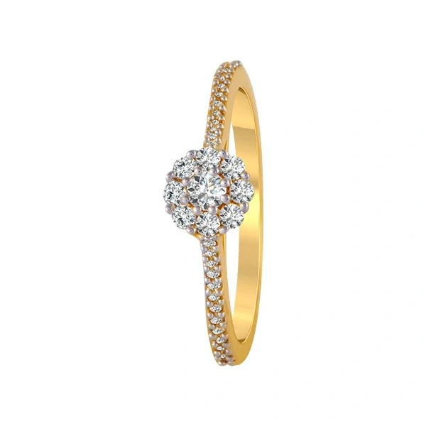 18KT (750) Yellow Gold And Diamond Ring For Women - Image 2