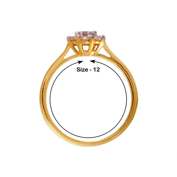 18KT (750) Yellow Gold And Diamond Ring For Women - Image 3