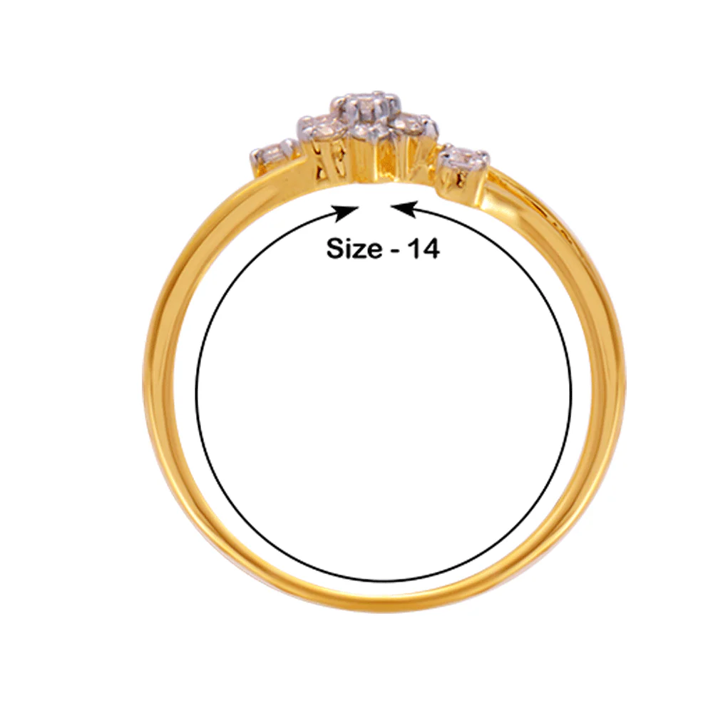 18KT (750) Yellow Gold And Diamond Ring For Women - Image 3