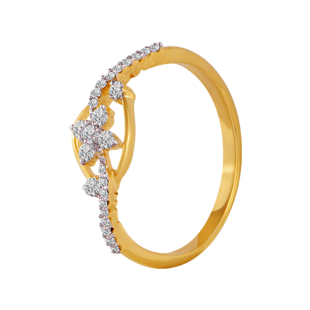 18KT (750) Yellow Gold And Diamond Ring For Women - Image 3