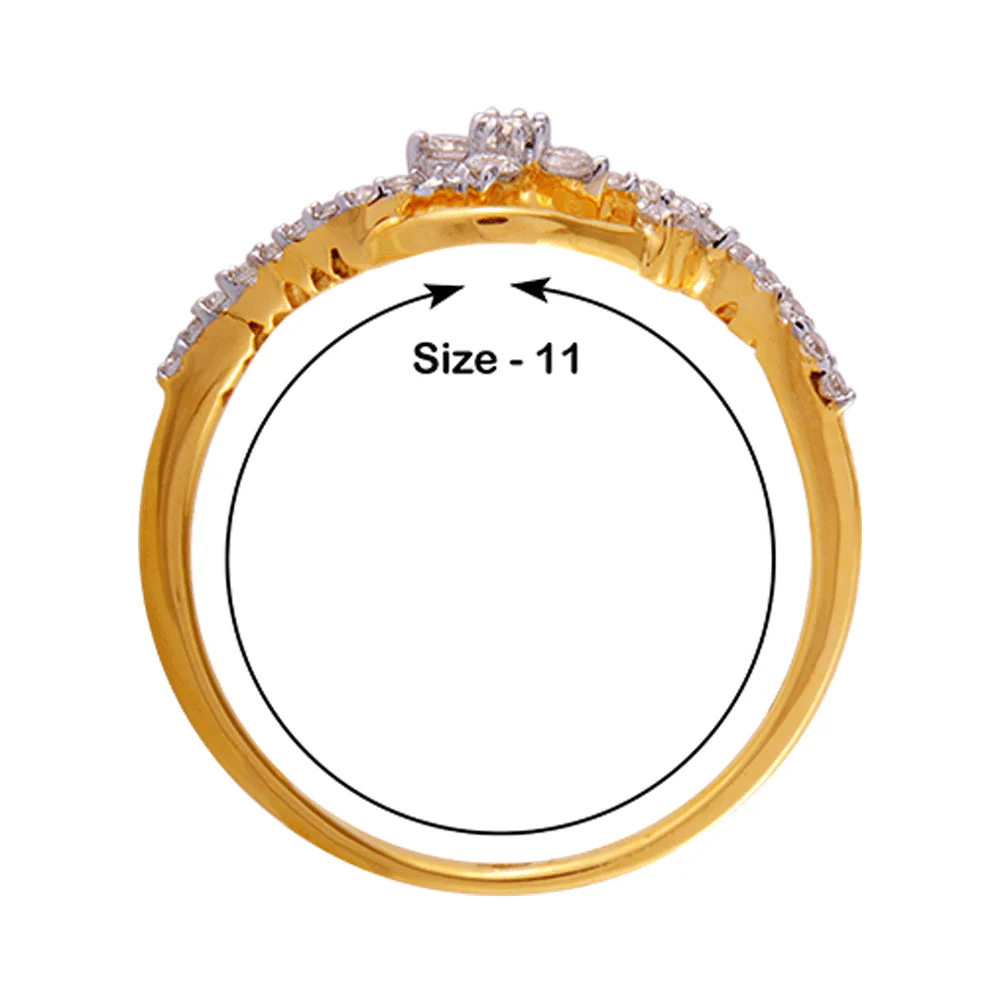 18KT (750) Yellow Gold And Diamond Ring For Women - Image 4