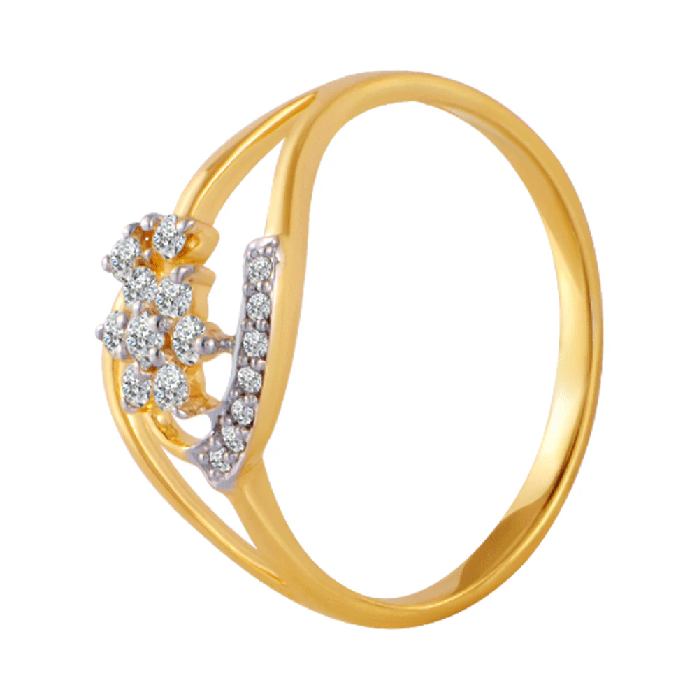 18KT (750) Yellow Gold And Diamond Ring For Women - Image 3