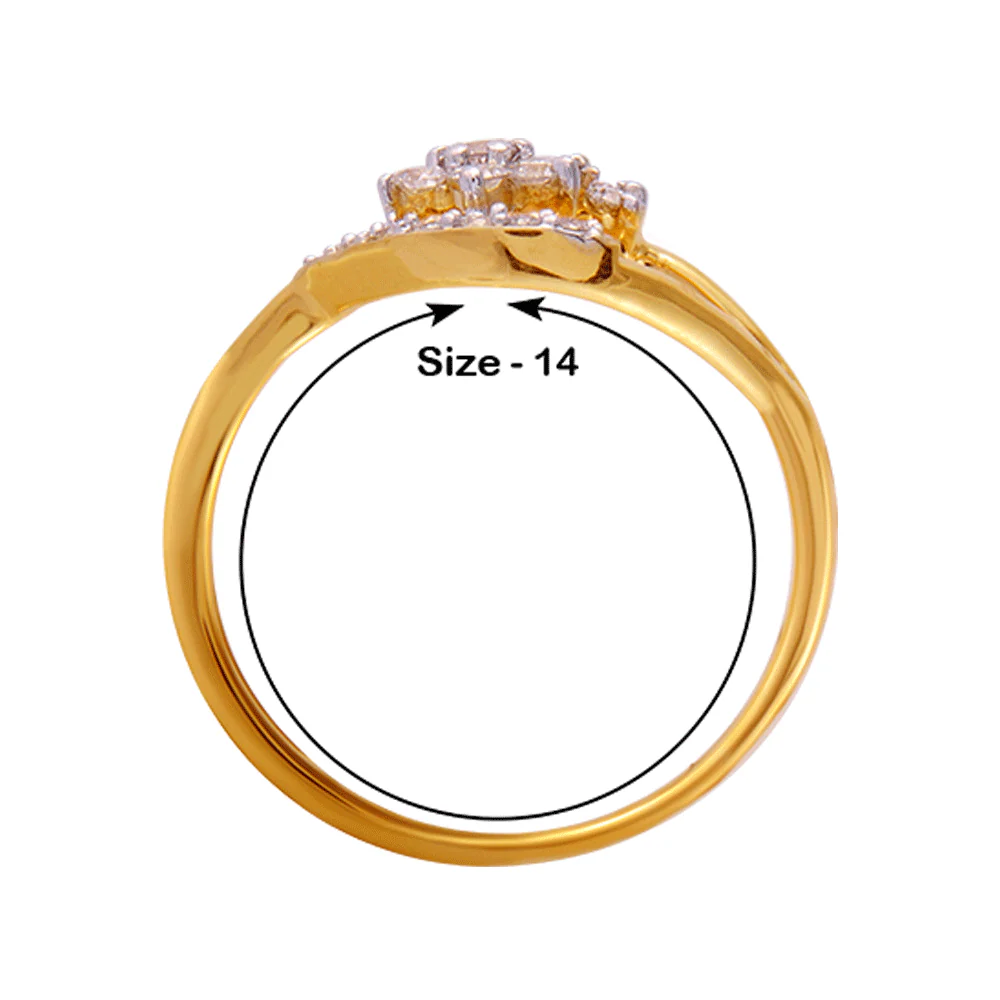 18KT (750) Yellow Gold And Diamond Ring For Women - Image 4