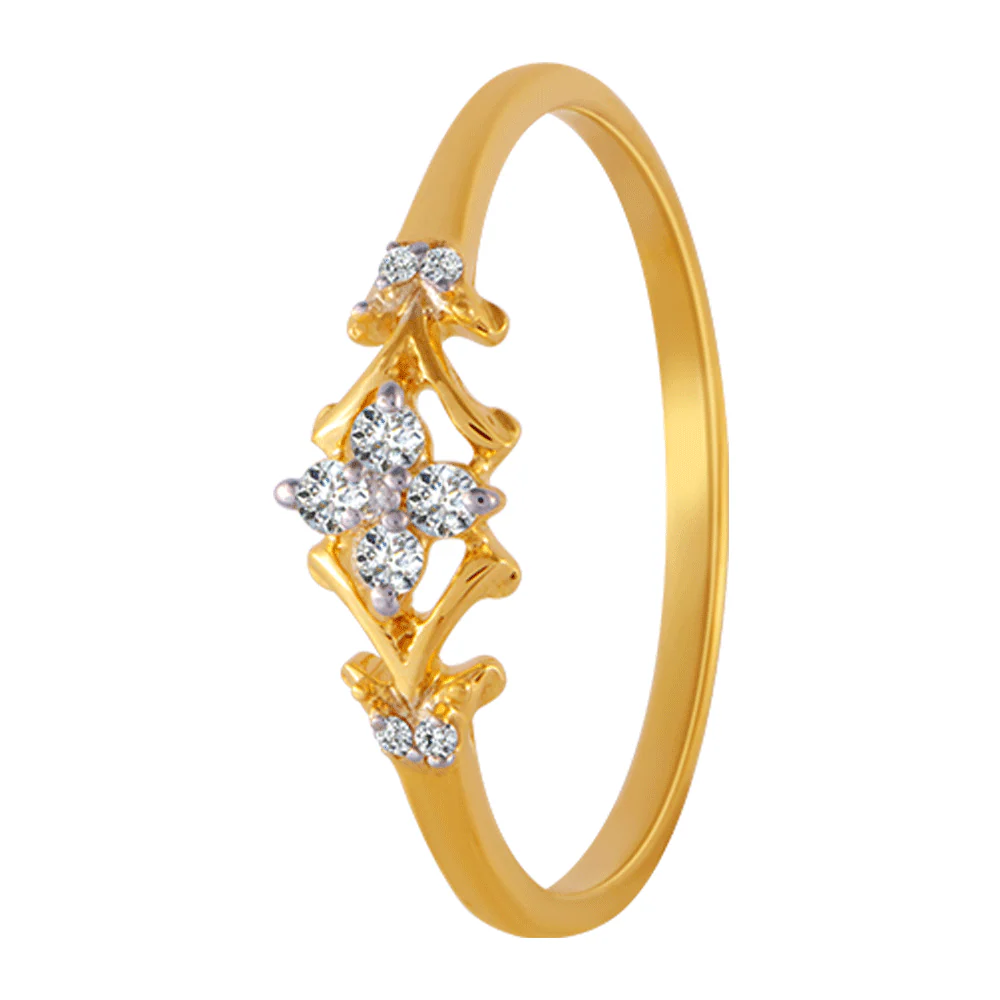 18KT (750) Yellow Gold And Diamond Ring For Women