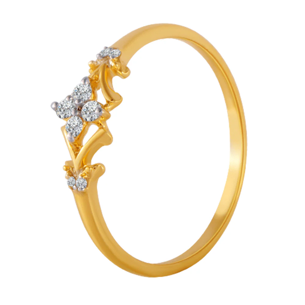 18KT (750) Yellow Gold And Diamond Ring For Women - Image 3