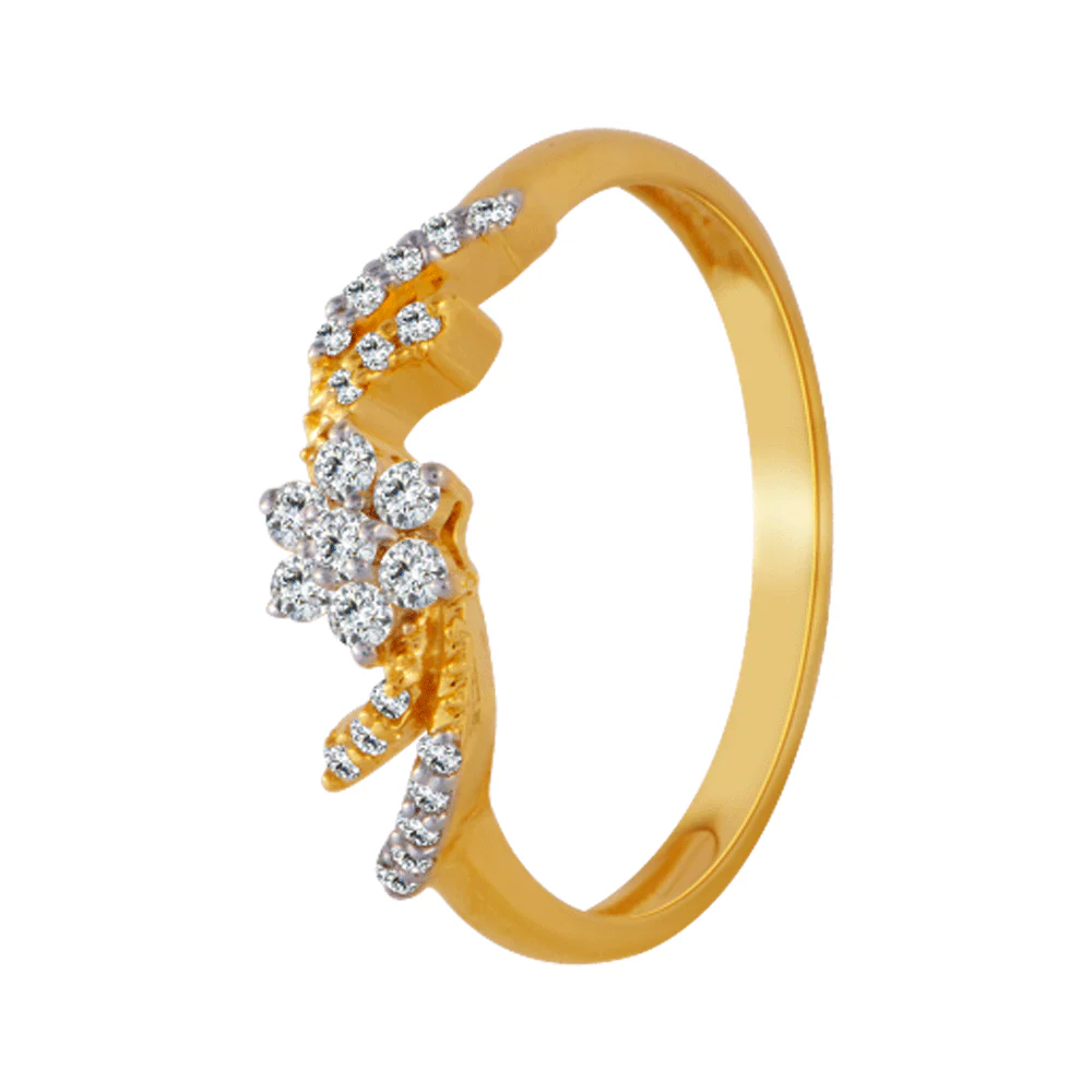 18KT (750) Yellow Gold And Diamond Ring For Women - Image 3