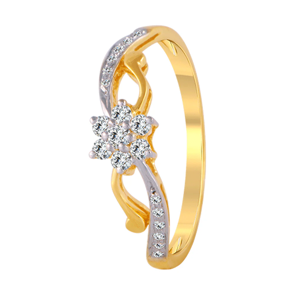 18KT (750) Yellow Gold And Diamond Ring For Women