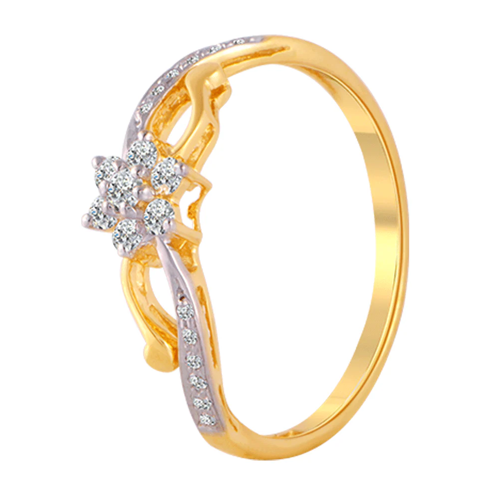 18KT (750) Yellow Gold And Diamond Ring For Women - Image 3