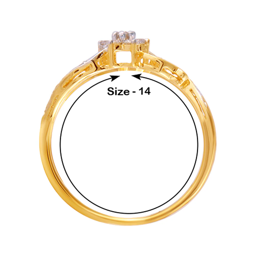 18KT (750) Yellow Gold And Diamond Ring For Women - Image 4