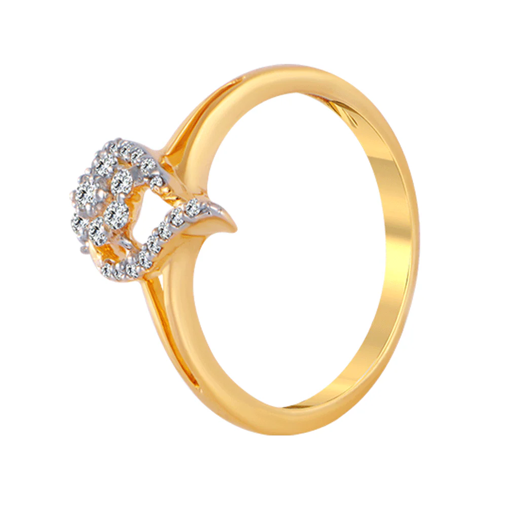 18KT (750) Yellow Gold And Diamond Ring For Women - Image 3