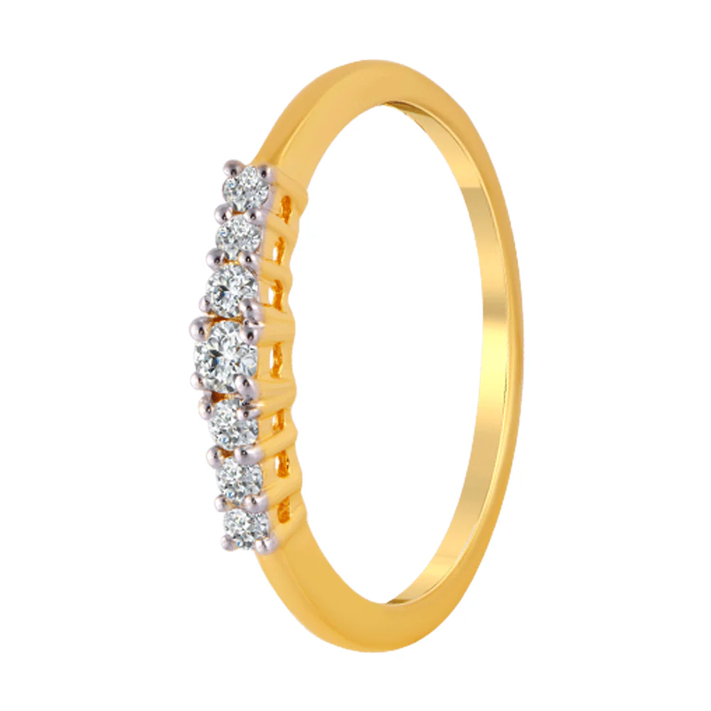 18KT (750) Yellow Gold And Diamond Ring For Women - Image 3