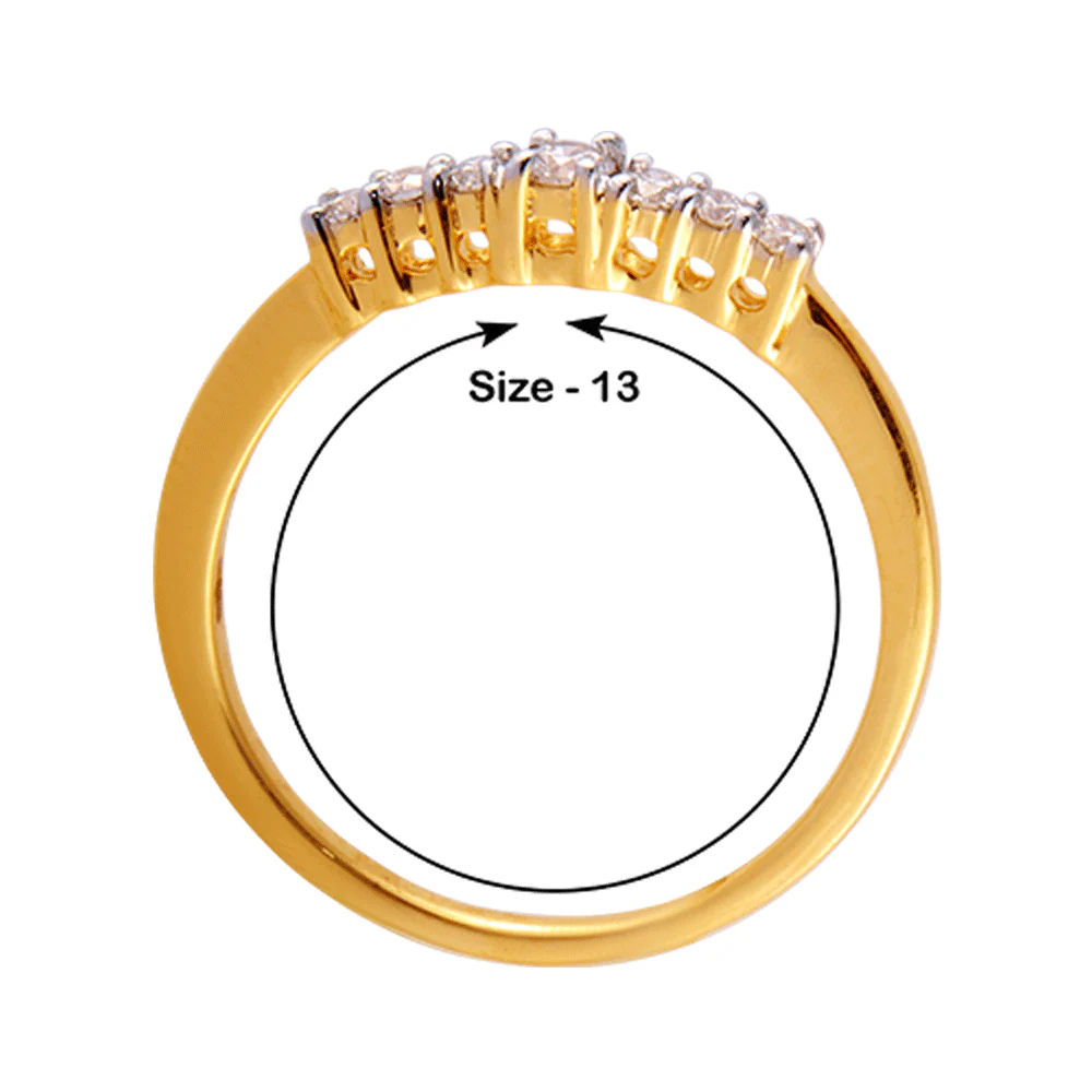 18KT (750) Yellow Gold And Diamond Ring For Women - Image 4