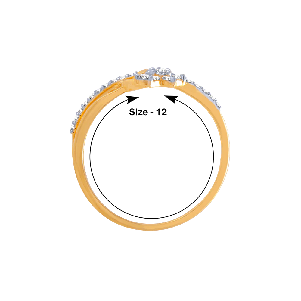 18KT (750) Yellow Gold And Diamond Ring For Women - Image 4