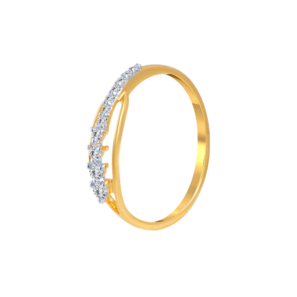 18KT (750) Yellow Gold And Diamond Ring For Women - Image 3