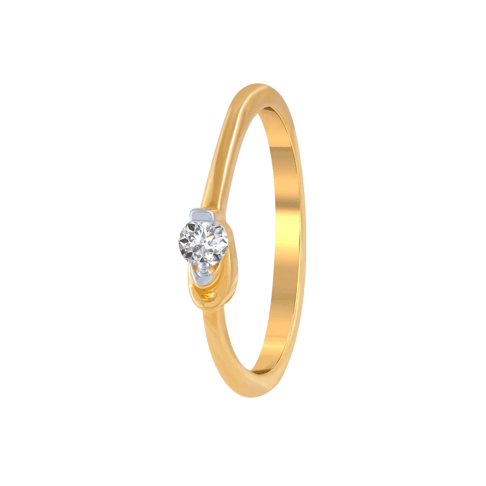 18KT (750) Yellow Gold And Diamond Ring For Women