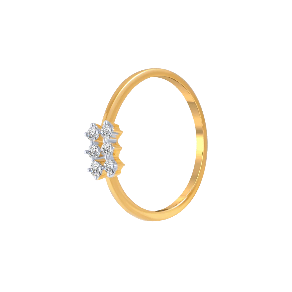 18KT (750) Yellow Gold And Diamond Ring For Women - Image 3